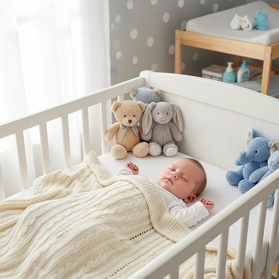 Alert 4-month-old baby during a period of sleep changes